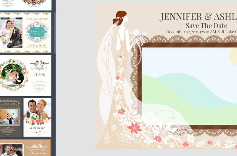 Choose a wedding invitation card template