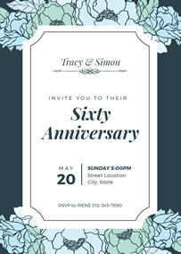 60th Wedding Anniversary Invitation