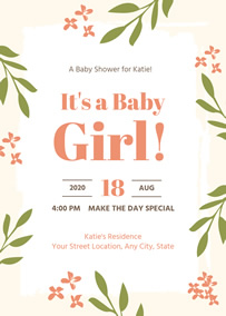 Floral baby shower invitation
