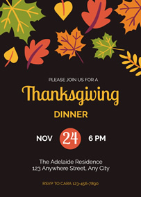 Thanksgiving party invitation