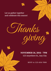 Thanksgiving party invitation
