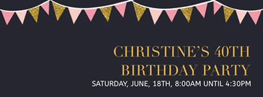 Banner birthday party Facebook cover