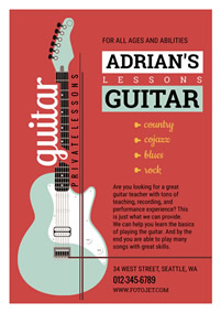 Guitar lesson promotional flyer