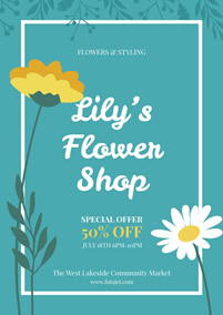 Flower shop promotional flyer