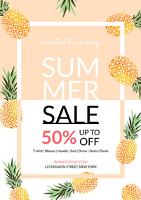 Clothes shop summer seasonal sales flyer 
