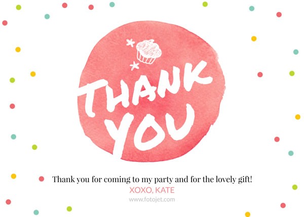 Personalised Spot Thank You Card Template