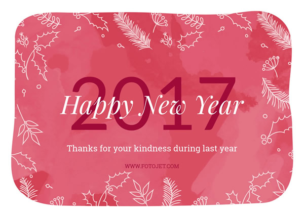 Red Happy New Year Card Design Template