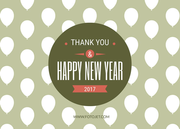 New Year Thank You Card Design Template
