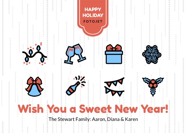 Happy New Year Greeting Card Design Template