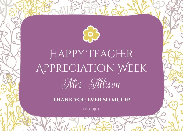 Happy Teacher Appreciation Week Card Template