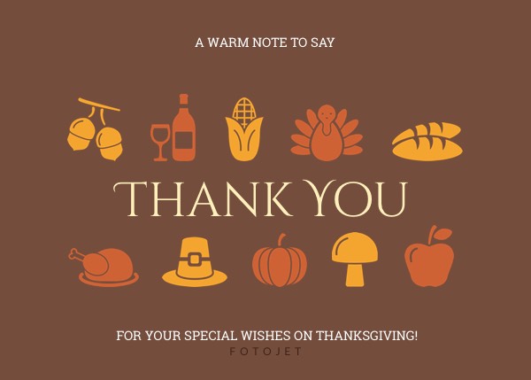 Printable Thanksgiving Thank You Card Template