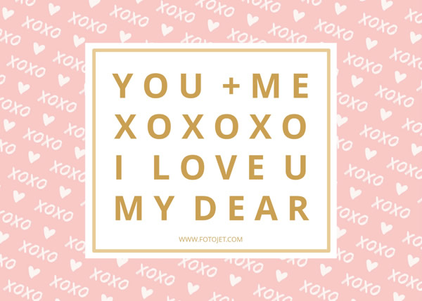 Pink Heart Pattern Valentine's Day Card Template