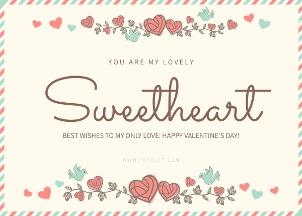 Sweet Heart Valentine's Day Card Template