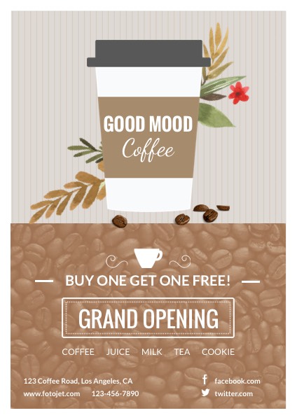 Cafe Grand Opening Flyer Template