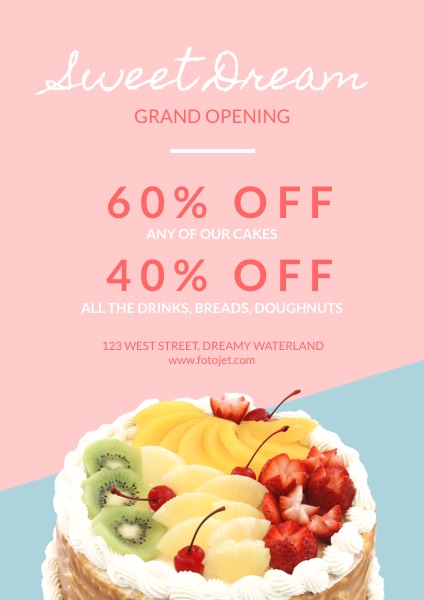 Cake Shop Grand Opening Flyer Template