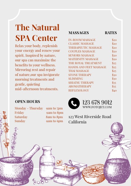 Spa Center Promotional Flyer Template