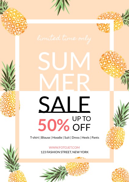 Clothes Shop Summer Seasonal Sales Flyer Template