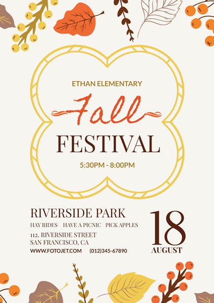 Illustrated Fall Festival Flyer Template