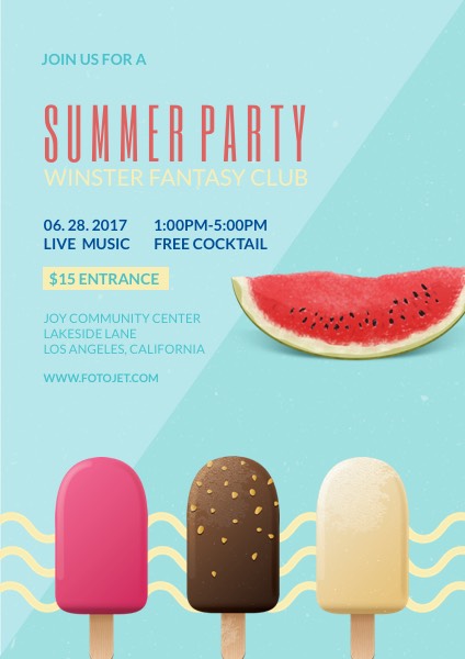 Green Summer Party Flyer Template