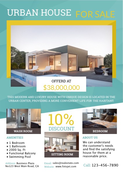 Urban House for Sale Real Estate Flyer Template