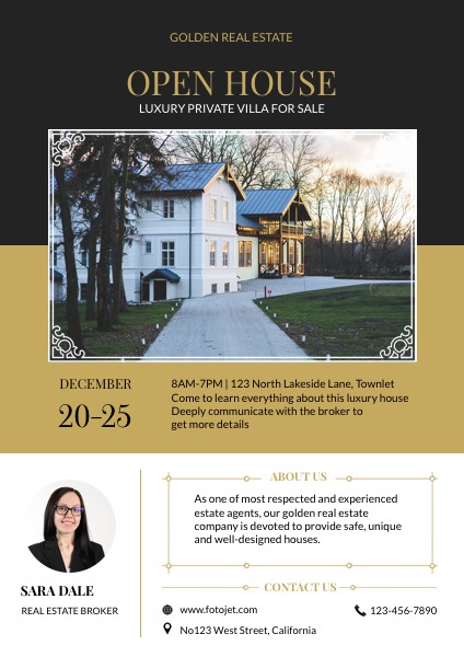 Open House for Villa Real Estate Flyer Template