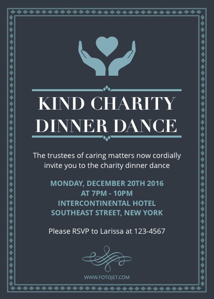 Charity Dinner and Dance Party Invitation