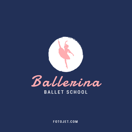Ballerina Dance School Logo Template