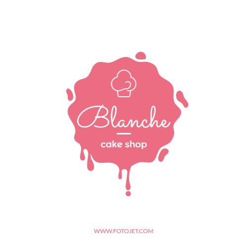 Pink Cake Shop Logo Design Template