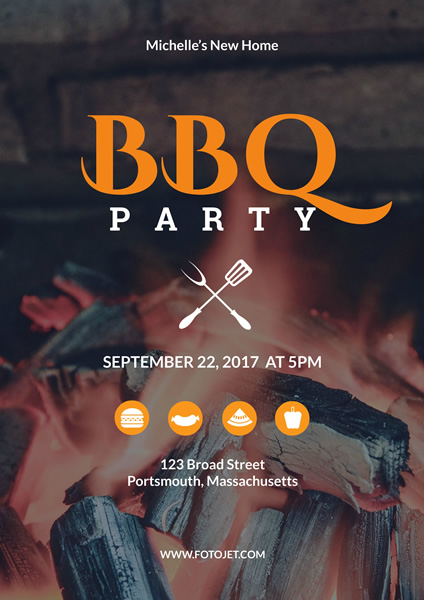 BBQ Party Poster Design Template