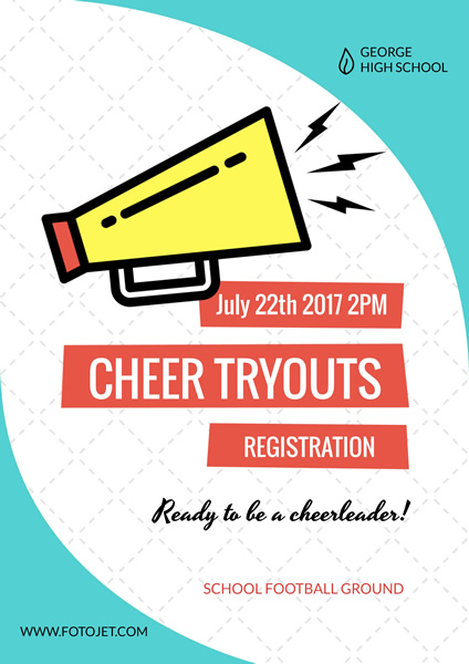 Cheer Tryout Registration Poster Template