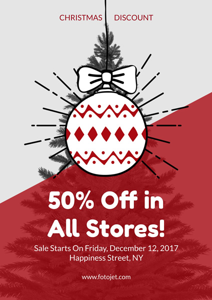 Shop Christmas Promotion Poster Design Template