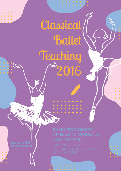 Classical Ballet Dance Teaching Poster Template