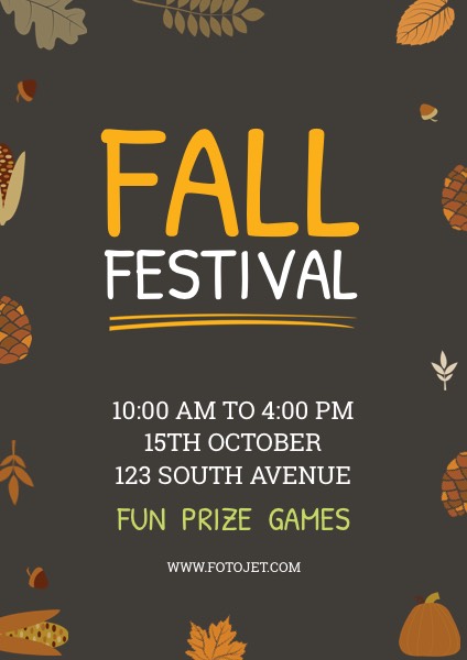 Custom Fall Festival Poster Design Template