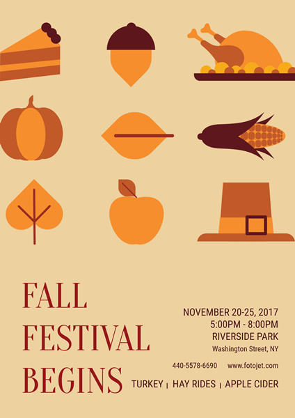 Fall Festival Poster Design Template