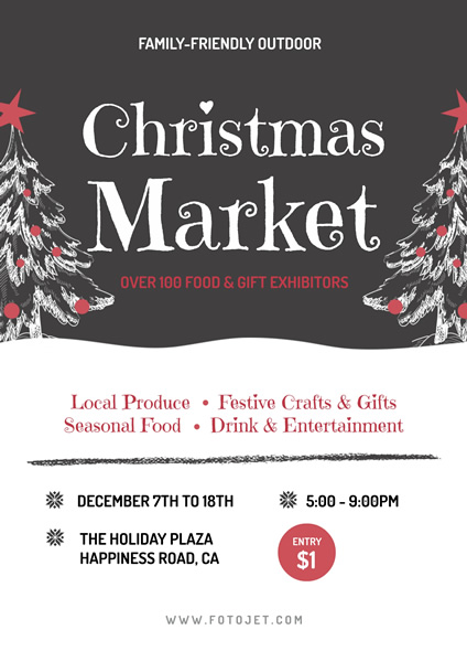 Christmas Market Promotional Poster Template