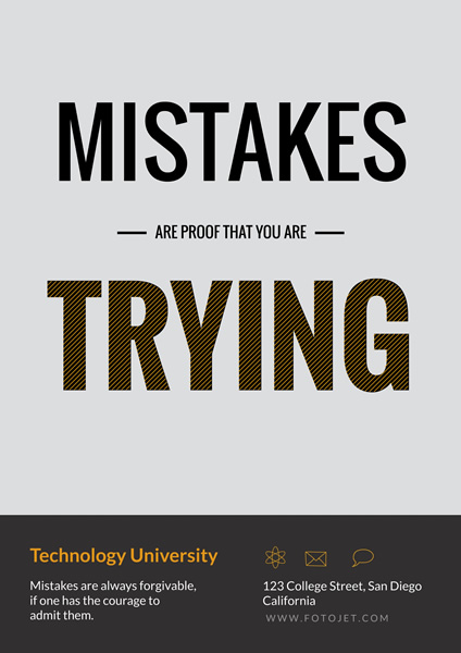 College Motivational Quote Poster Template