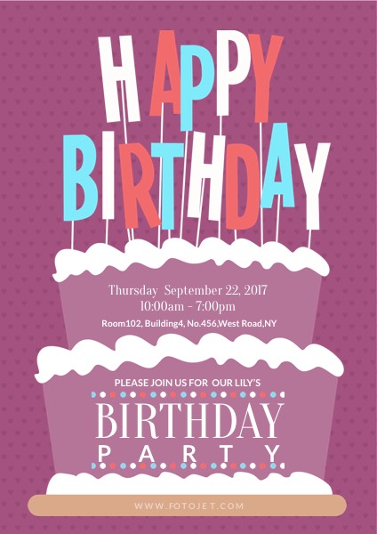 Happy Birthday Party Poster Template