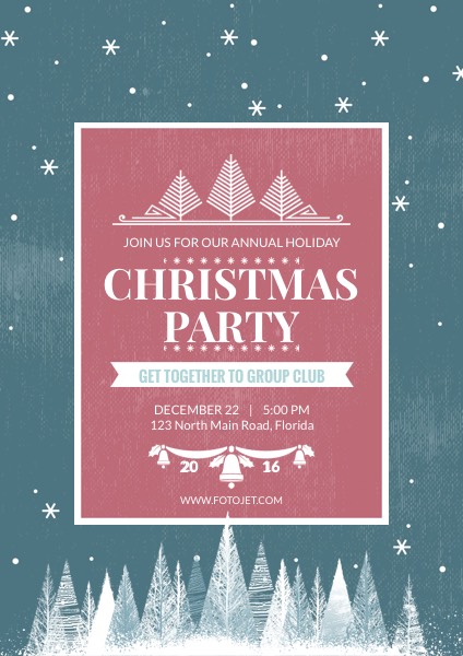 Merry Christmas Party Poster Template