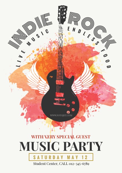 Rock Music Party Poster Template