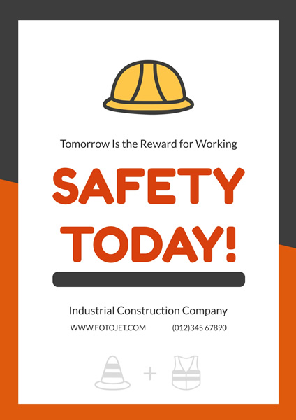 Industrial Construction Work Safety Poster Template