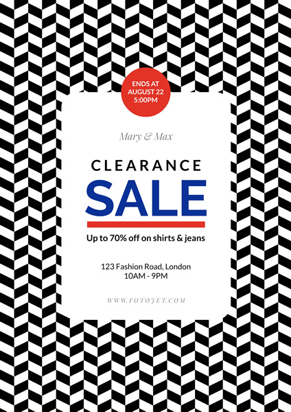 Fashion Store Clearance Sale Poster Template