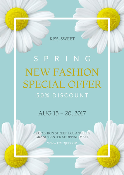 Floral Spring New Fashion Sale Poster Template