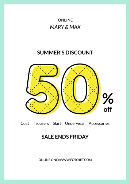 Clothing Store Summer Sale Poster Design Template