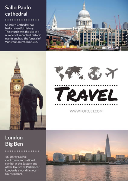 London Attractions Travel Poster Template